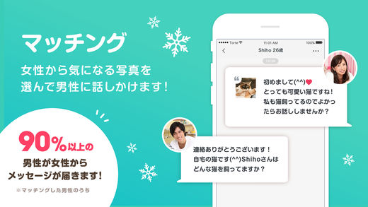 ファーストメッセージは女性から