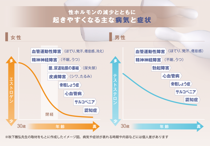 テストステロンは加齢とともに減少する