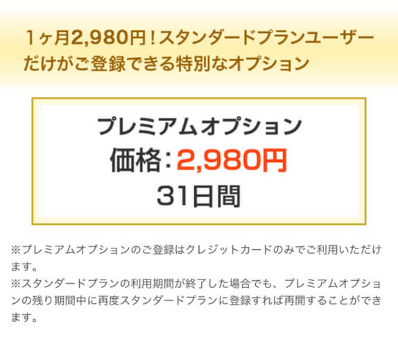 youbride プレミアムオプションの料金