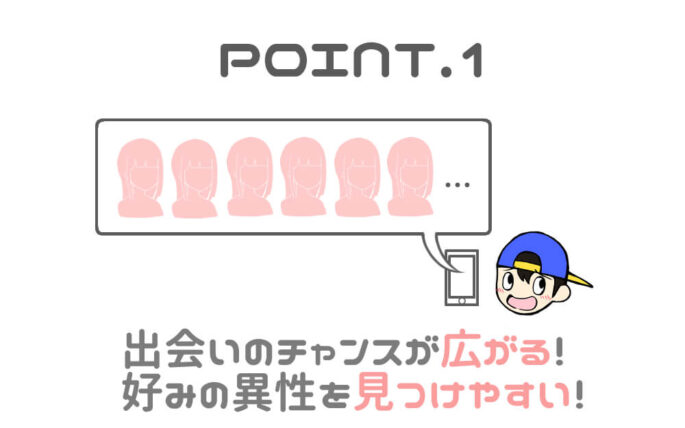 出会い系アプリは出会いの数が多い