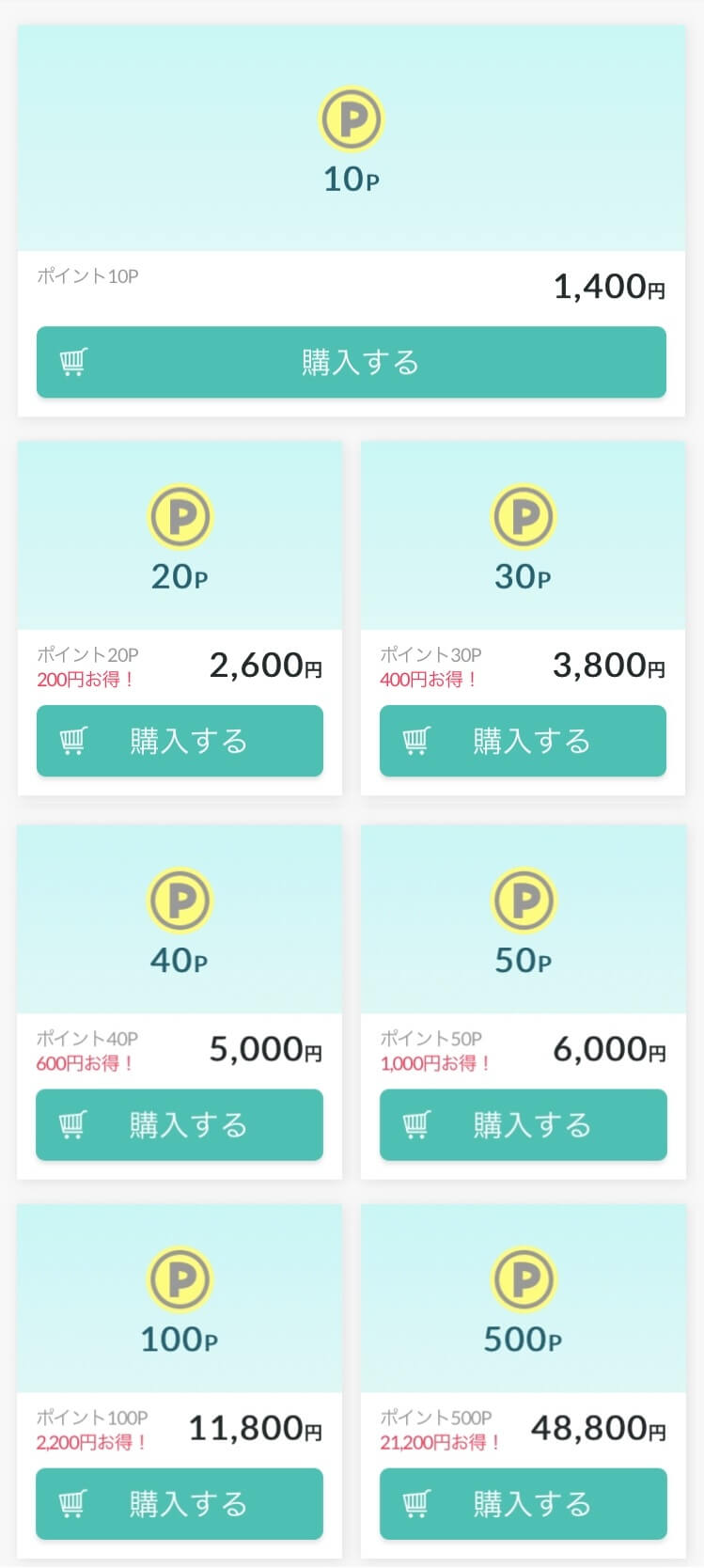 felizポイント料金